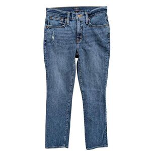 J.CREW Slim Boyfriend Jeans Womens Blue Distressed Stretch Denim Size 25